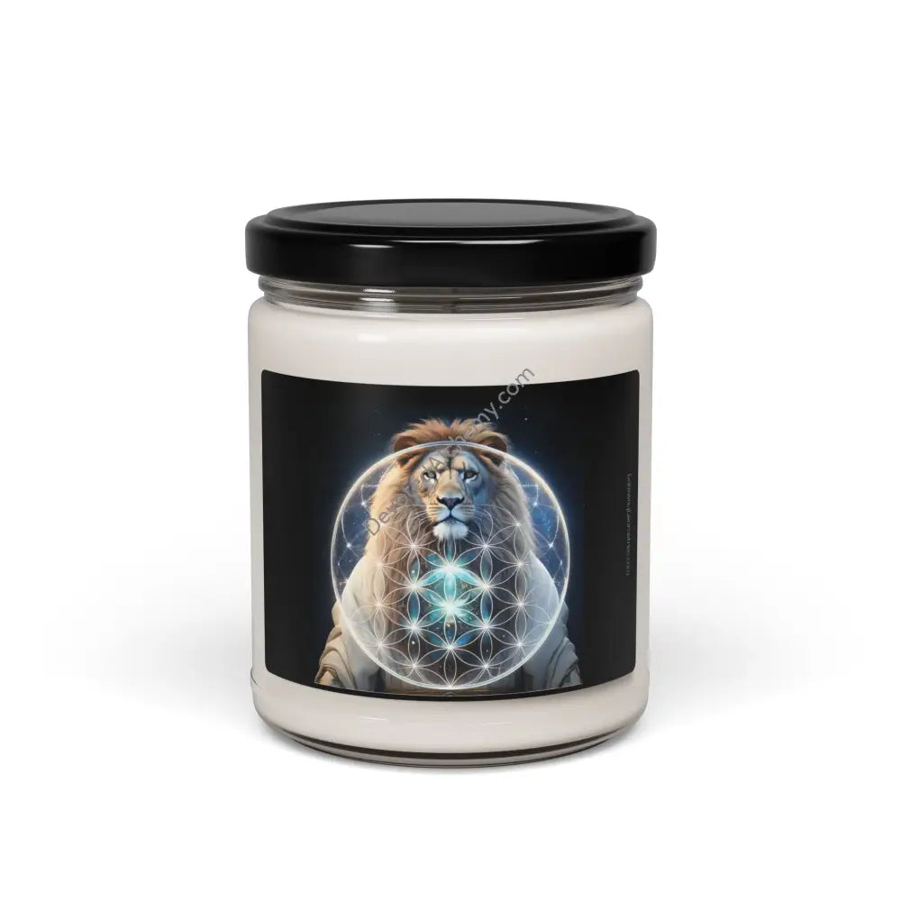 Mystic Lion Scented Soy Candle - Calming Aromatherapy 9Oz Cinnamon Vanilla / Home Decor