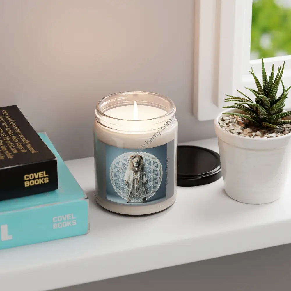 Mystic Lion Scented Soy Candle - Calming Aromatherapy 9Oz Home Decor