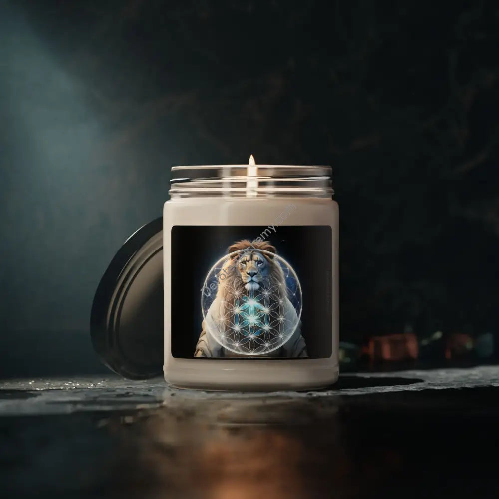 Mystic Lion Scented Soy Candle - Calming Aromatherapy 9Oz Home Decor