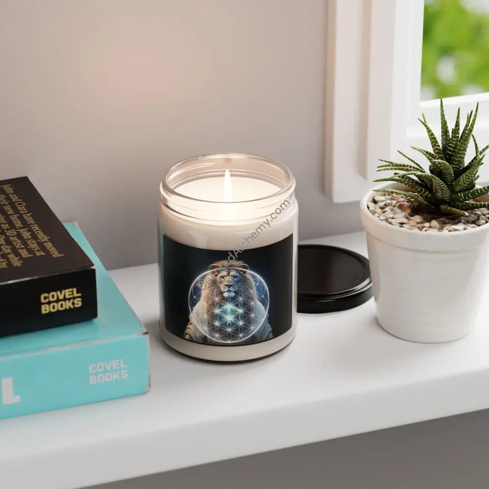 Mystic Lion Scented Soy Candle - Calming Aromatherapy 9Oz Home Decor