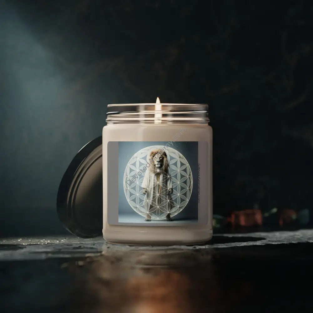 Mystic Lion Scented Soy Candle - Calming Aromatherapy 9Oz Home Decor