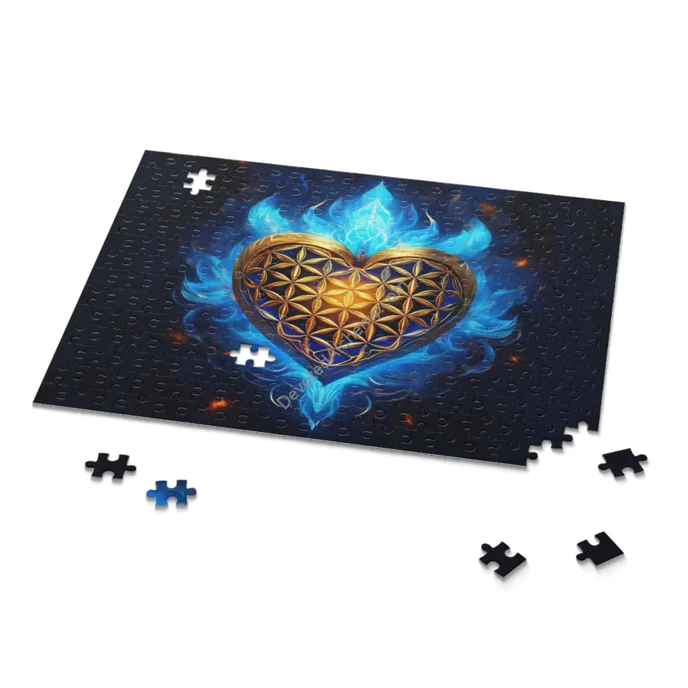 Mystical Heart Puzzle - 500-Piece Options | Spiritual Art Jigsaw for Meditation & Relaxation 14’’ × 11’’ (252 pcs)