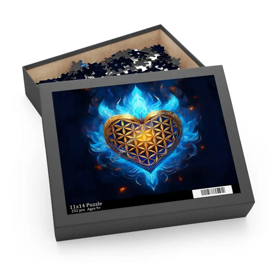 Mystical Heart Puzzle - 500-Piece Options | Spiritual Art Jigsaw for Meditation & Relaxation 14’’ × 11’’ (252 pcs)