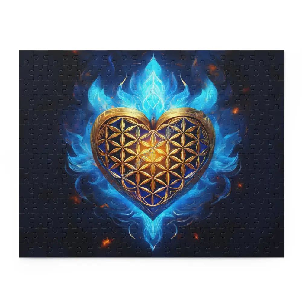 Mystical Heart Puzzle - 500-Piece Options | Spiritual Art Jigsaw for Meditation & Relaxation 14’’ × 11’’ (252 pcs)