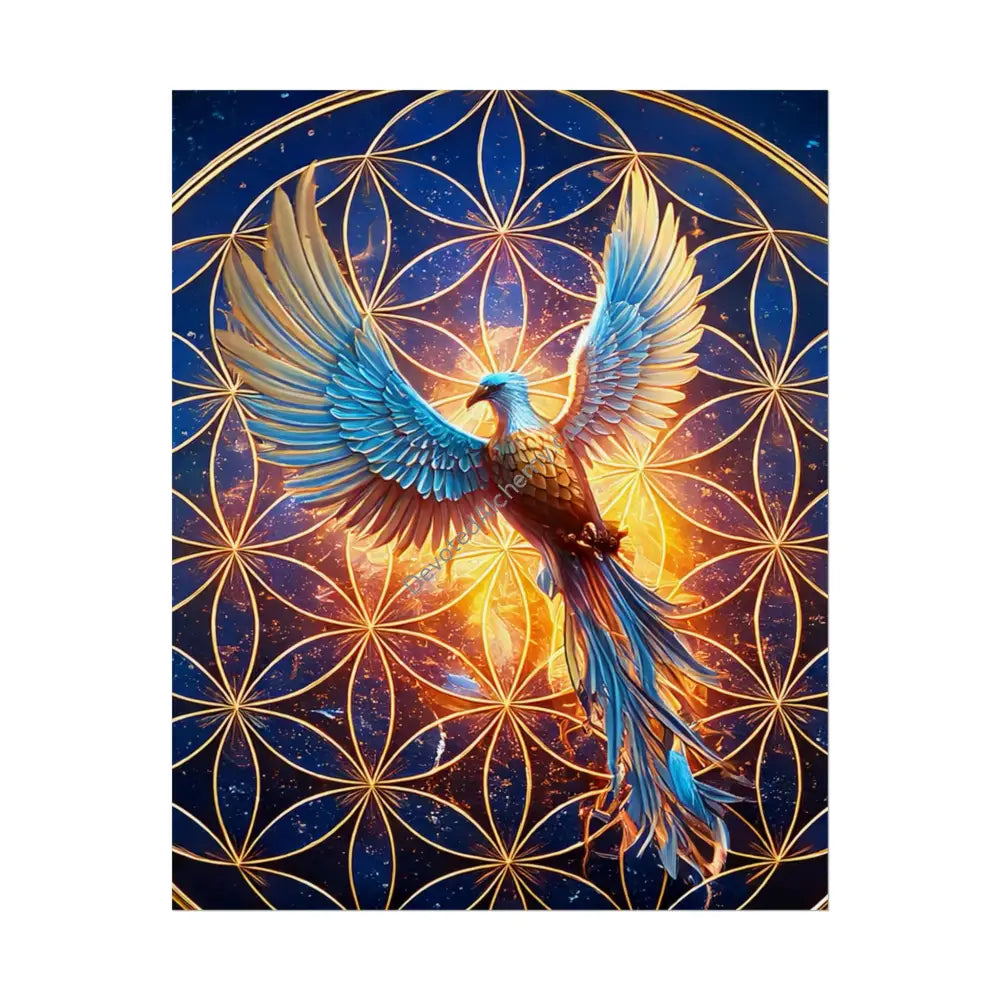 Phoenix Wall Art Print Spiritual Decor Yoga Gift Mindfulness Art Bohemian Room Decoration 8″ x 10″ (Vertical) / Semi