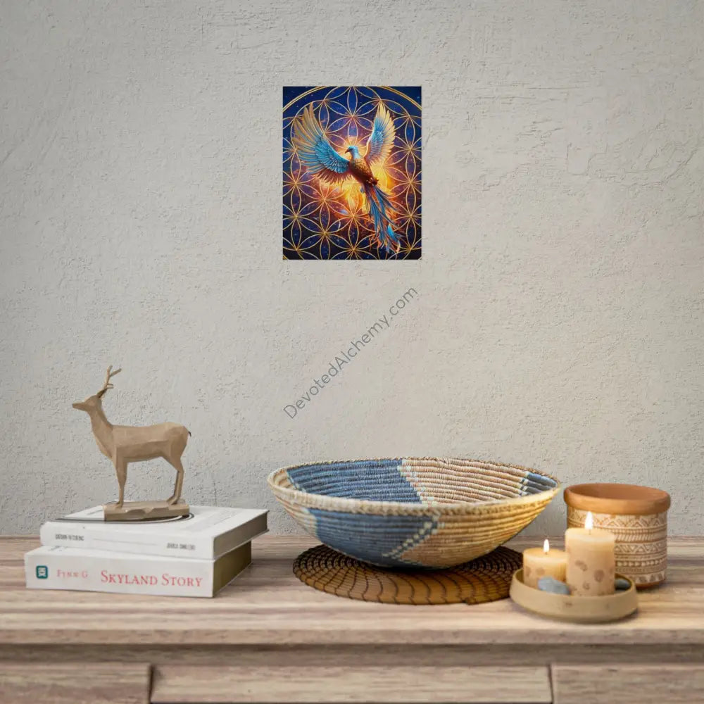 Phoenix Wall Art Print Spiritual Decor Yoga Gift Mindfulness Art Bohemian Room Decoration Poster