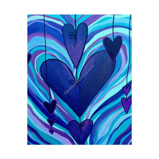 Purple Heart Wall Art Print Spiritual Decor Yoga Gift Mindfulness Art Bohemian Room Decoration 8″ x 10″ (Vertical)