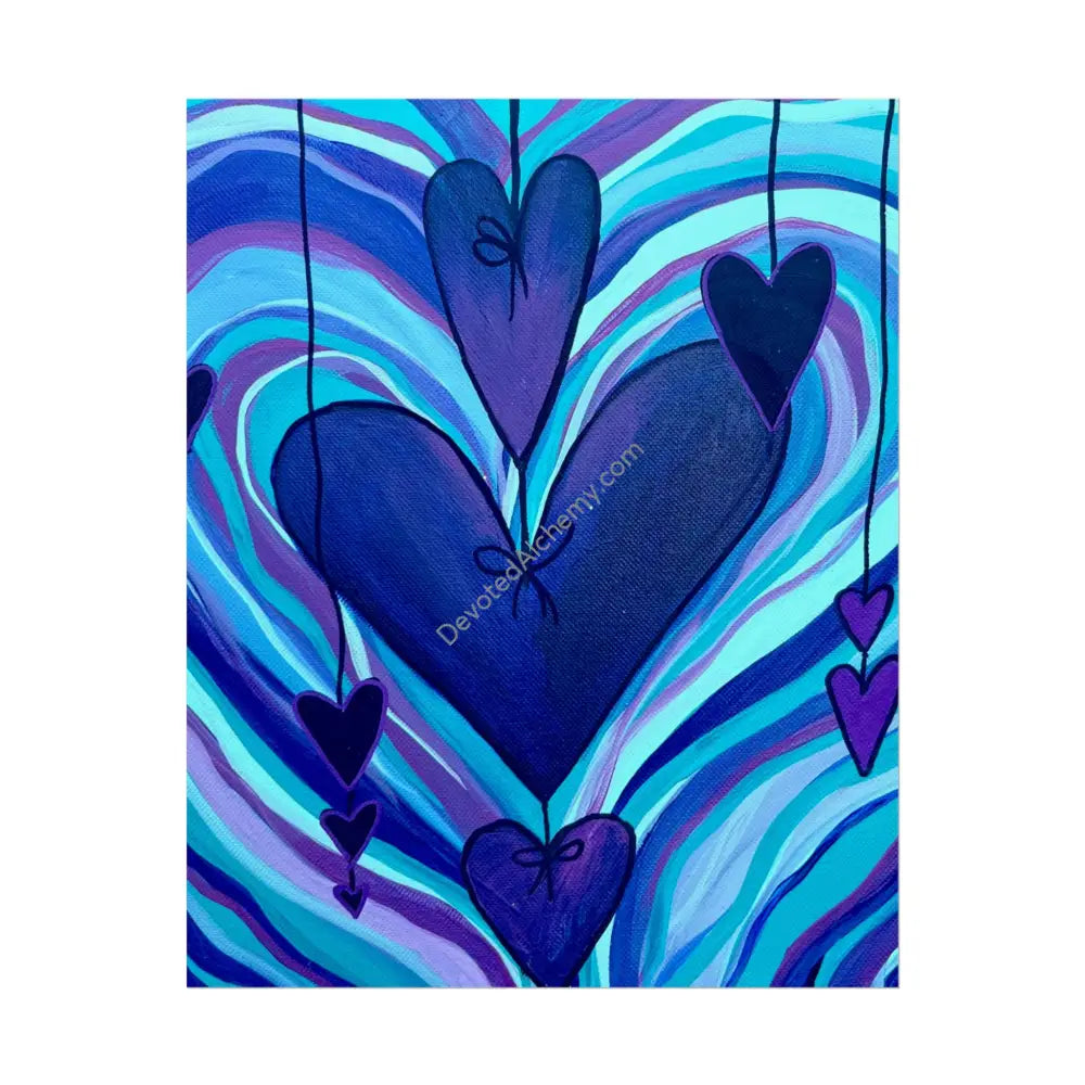 Purple Heart Wall Art Print Spiritual Decor Yoga Gift Mindfulness Art Bohemian Room Decoration 8″ x 10″ (Vertical)