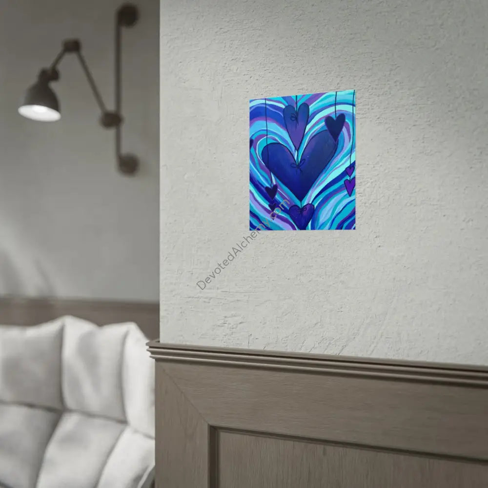 Purple Heart Wall Art Print Spiritual Decor Yoga Gift Mindfulness Art Bohemian Room Decoration Poster