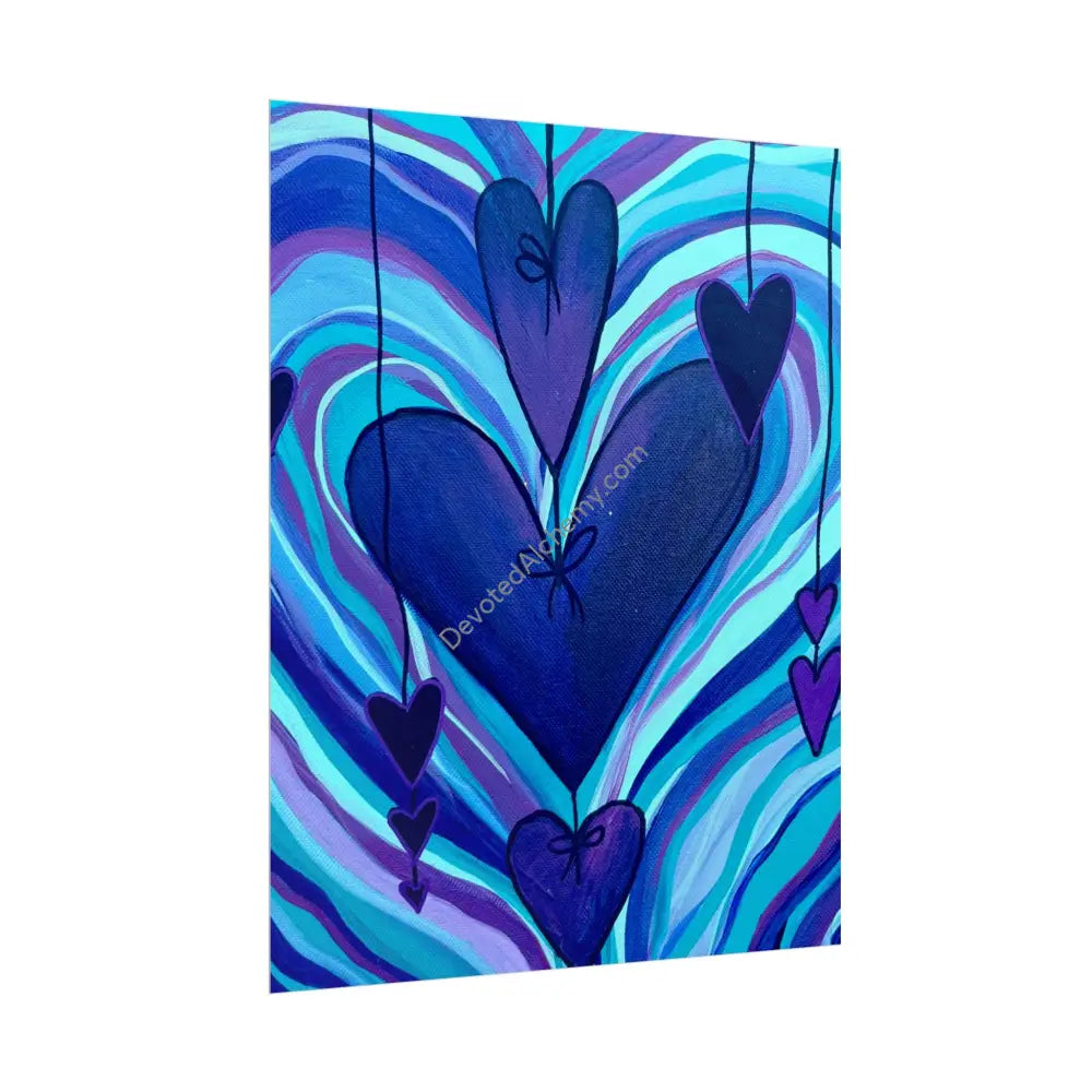 Purple Heart Wall Art Print Spiritual Decor Yoga Gift Mindfulness Art Bohemian Room Decoration Poster