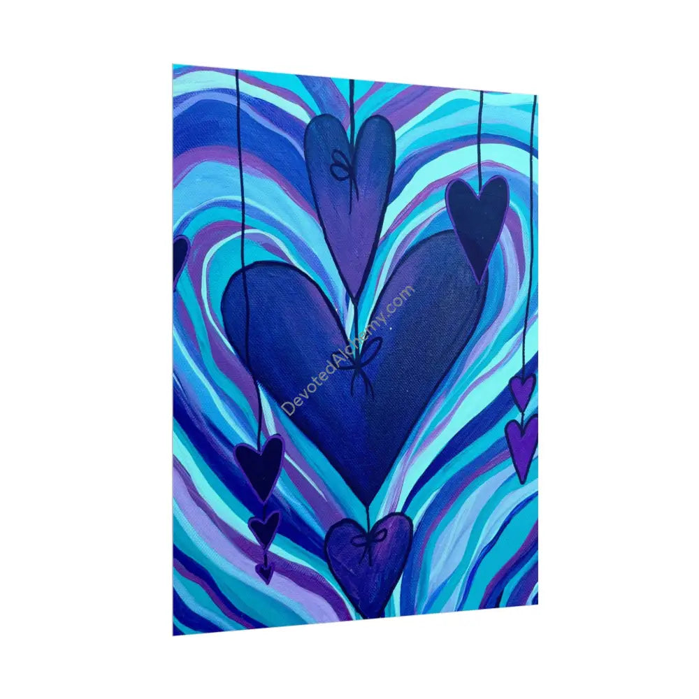 Purple Heart Wall Art Print Spiritual Decor Yoga Gift Mindfulness Art Bohemian Room Decoration Poster