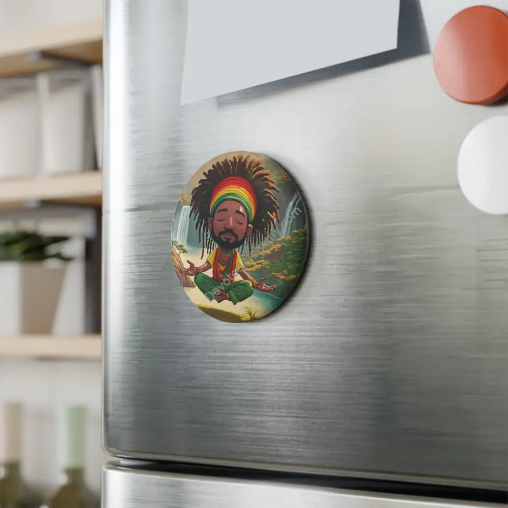 Rasta Magnet Art Sacred Geometry Magnet 1 pc / 2.25’’ / Round Home Decor