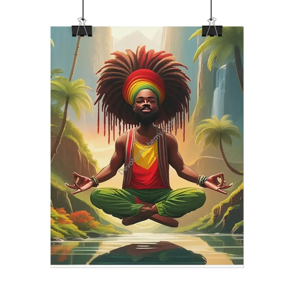Rasta Meditation Wall Art Print Spiritual Decor Chakra Healing Poster Yoga Gift Mindfulness Art Bohemian Room