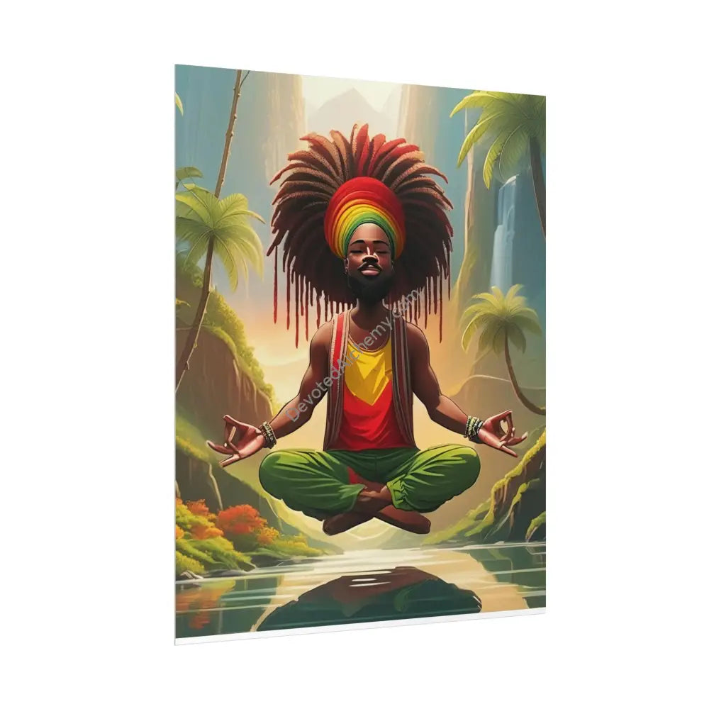 Rasta Meditation Wall Art Print Spiritual Decor Chakra Healing Poster Yoga Gift Mindfulness Art Bohemian Room