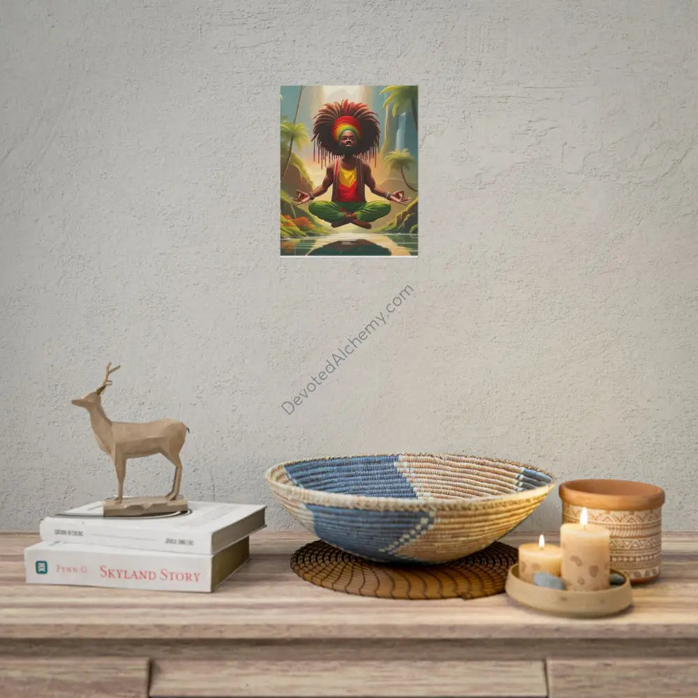 Rasta Meditation Wall Art Print Spiritual Decor Chakra Healing Poster Yoga Gift Mindfulness Art Bohemian Room