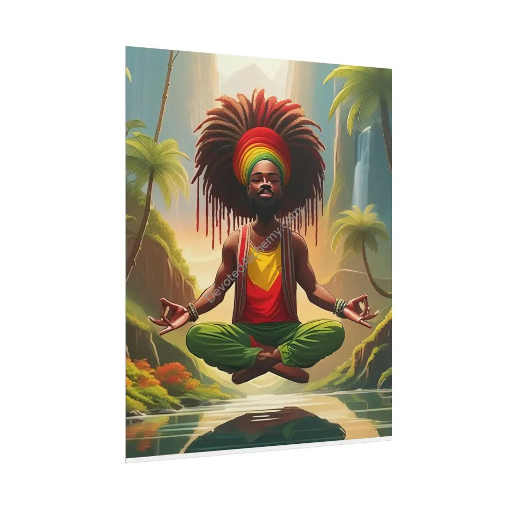 Rasta Meditation Wall Art Print Spiritual Decor Chakra Healing Poster Yoga Gift Mindfulness Art Bohemian Room