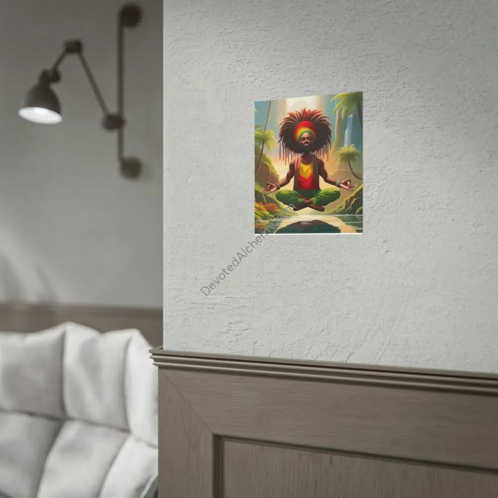 Rasta Meditation Wall Art Print Spiritual Decor Chakra Healing Poster Yoga Gift Mindfulness Art Bohemian Room