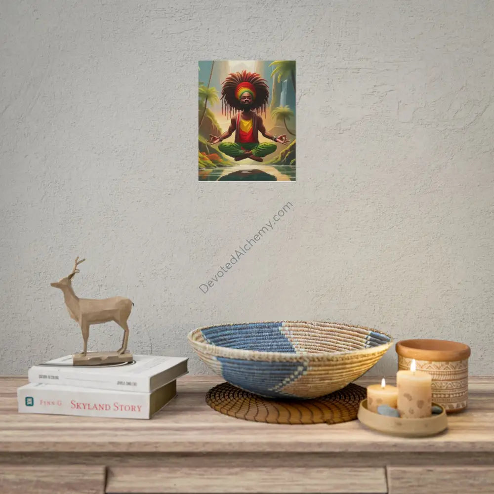 Rasta Meditation Wall Art Print Spiritual Decor Chakra Healing Poster Yoga Gift Mindfulness Art Bohemian Room