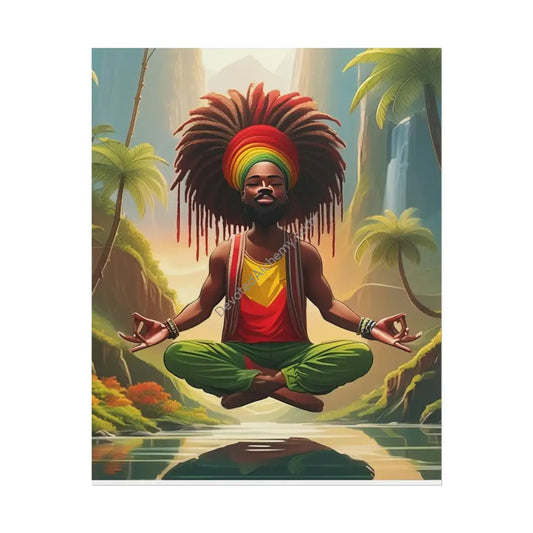 Rasta Meditation Wall Art Print Spiritual Decor Chakra Healing Poster Yoga Gift Mindfulness Art Bohemian Room