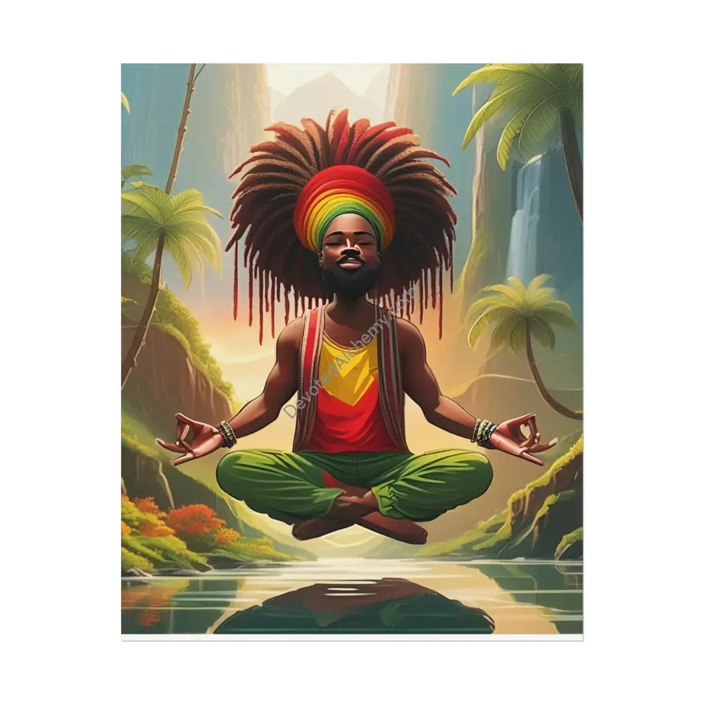 Rasta Meditation Wall Art Print Spiritual Decor Chakra Healing Poster Yoga Gift Mindfulness Art Bohemian Room