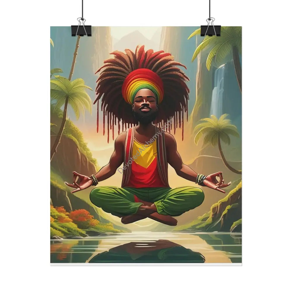 Rasta Meditation Wall Art Print Spiritual Decor Chakra Healing Poster Yoga Gift Mindfulness Art Bohemian Room