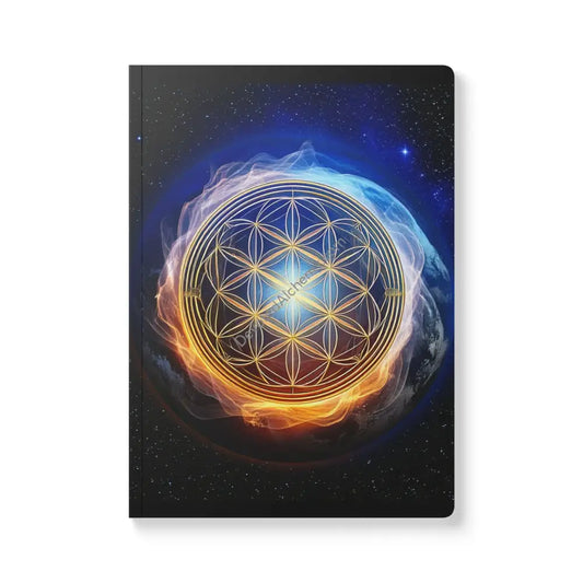 Sacred Geometry Softcover Journal | Inspirational Writing Notebook 100 pages (50 sheets) / Ruled line / 5.75’’ x 8’’
