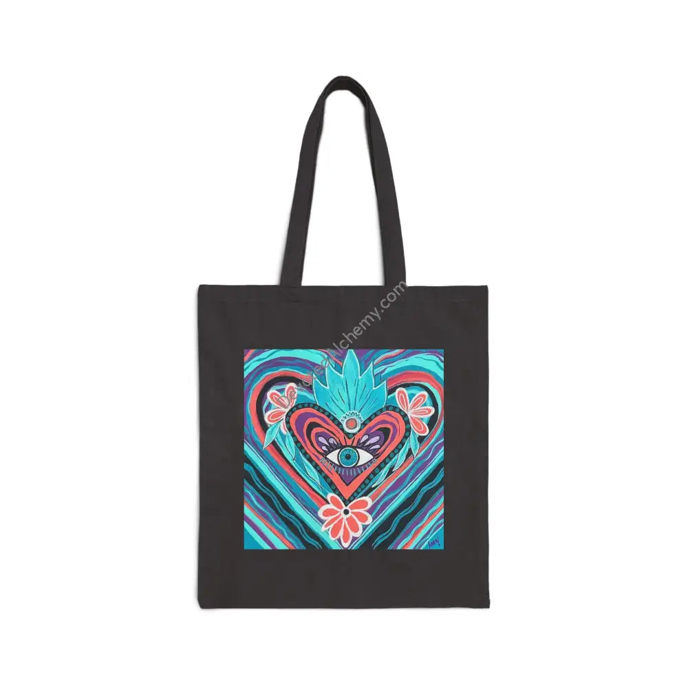 Visionary Heart Cotton Canvas Tote Bag | Eco-Friendly Shopping Bag Gift for Him Beach Tote Art Tote Reusable Bag Bags