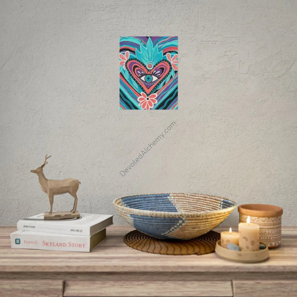 Visionary Heart Wall Art Print Spiritual Decor Chakra Healing Poster Yoga Gift Mindfulness Art Bohemian Room Decoration