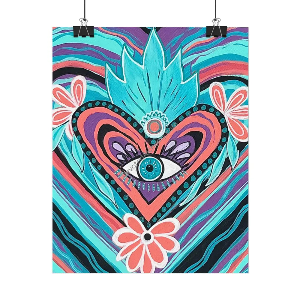 Visionary Heart Wall Art Print Spiritual Decor Chakra Healing Poster Yoga Gift Mindfulness Art Bohemian Room Decoration
