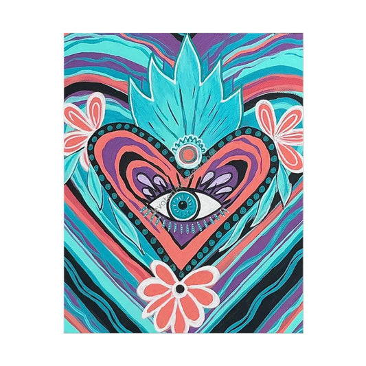 Visionary Heart Wall Art Print Spiritual Decor Chakra Healing Poster Yoga Gift Mindfulness Art Bohemian Room Decoration