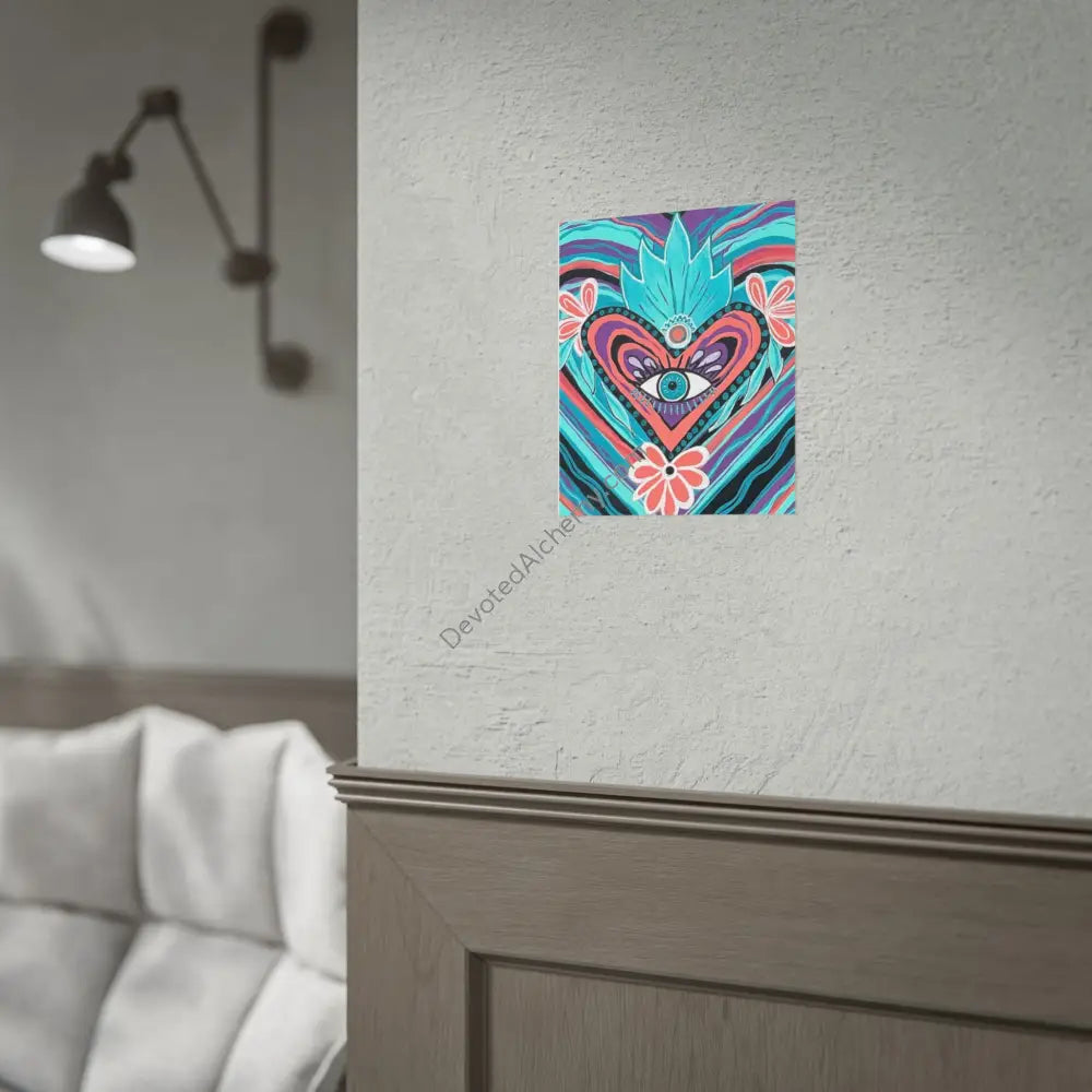 Visionary Heart Wall Art Print Spiritual Decor Chakra Healing Poster Yoga Gift Mindfulness Art Bohemian Room Decoration