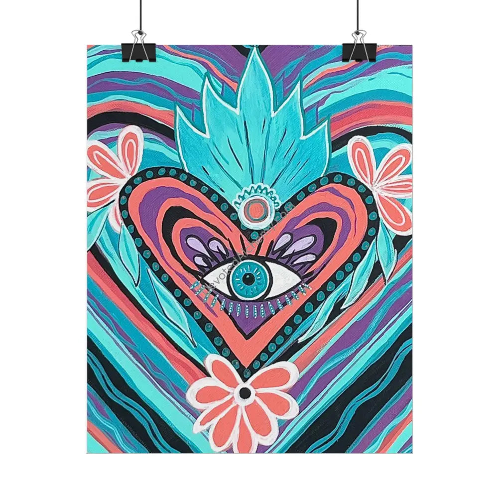 Visionary Heart Wall Art Print Spiritual Decor Chakra Healing Poster Yoga Gift Mindfulness Art Bohemian Room Decoration